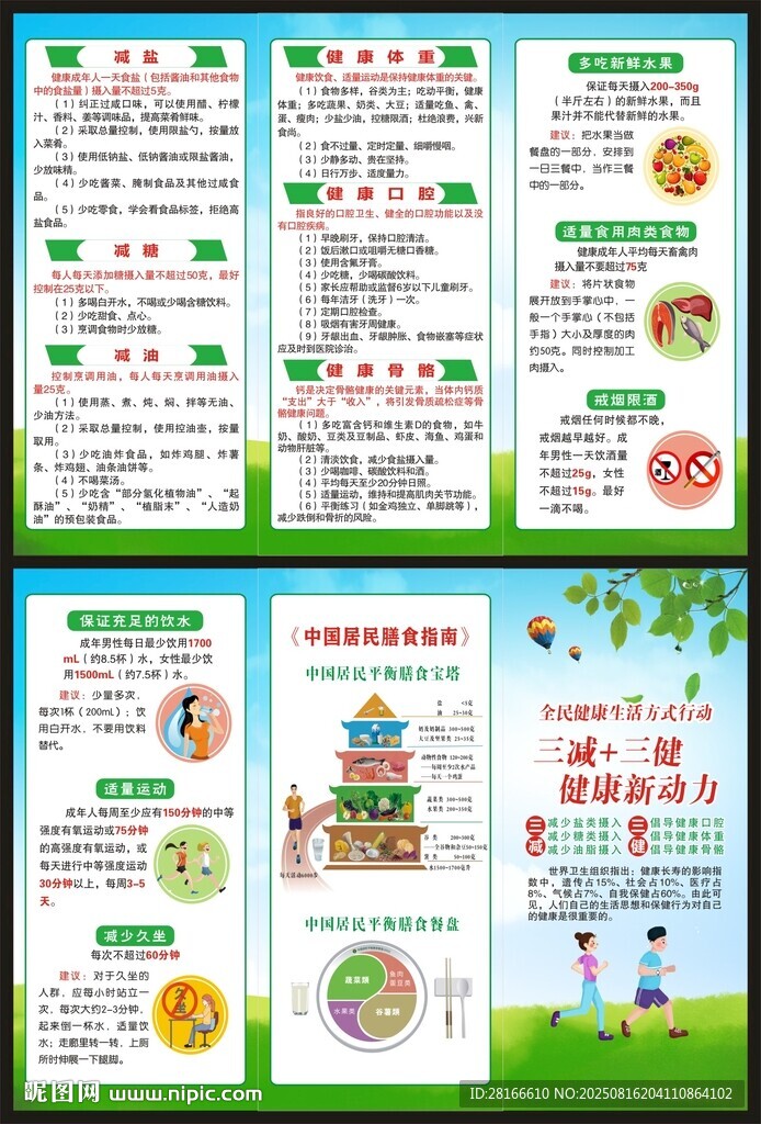 全民健康生活方式行动三折页