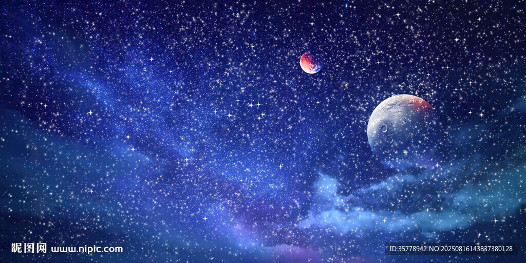 蓝色星空背景墙