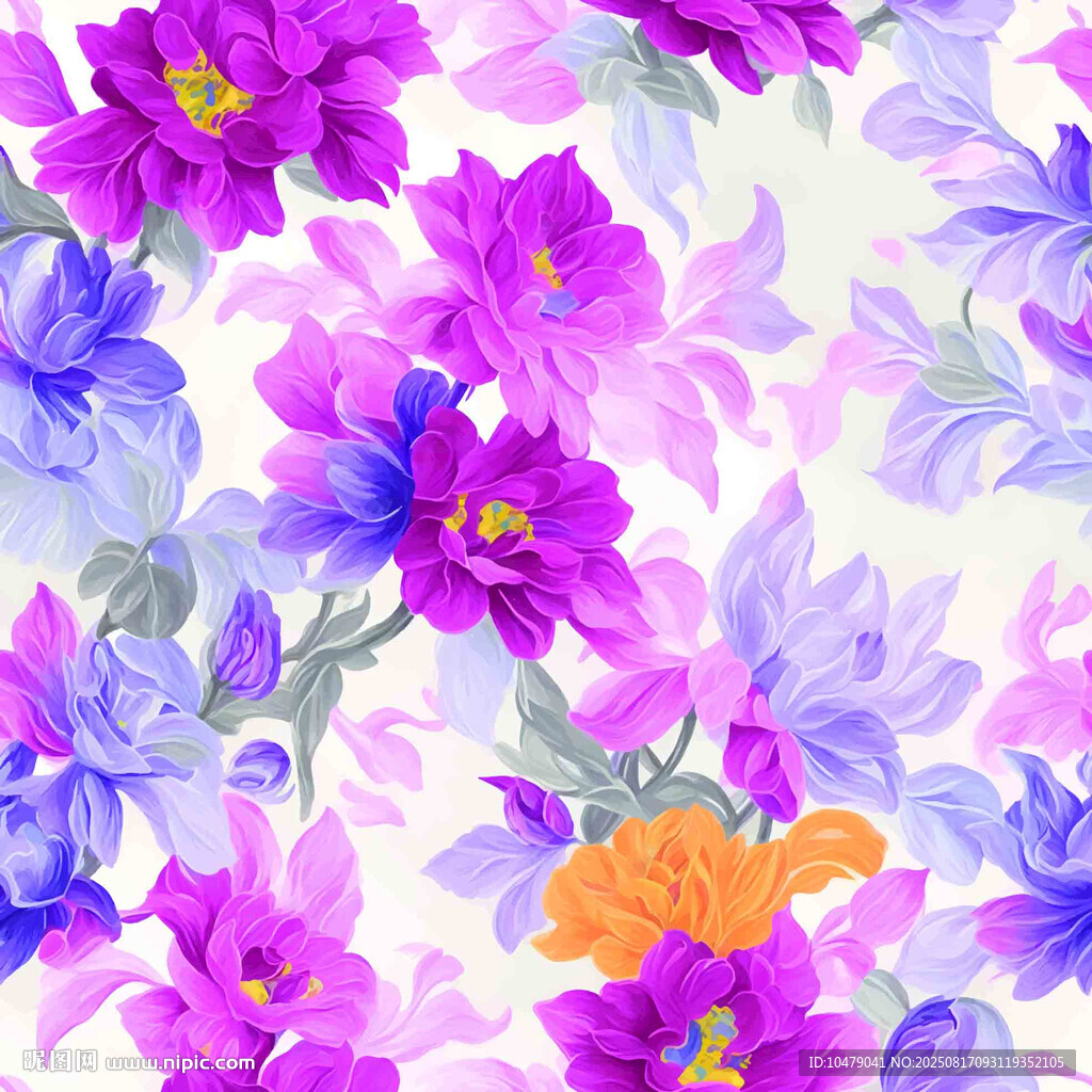 紫色水彩花