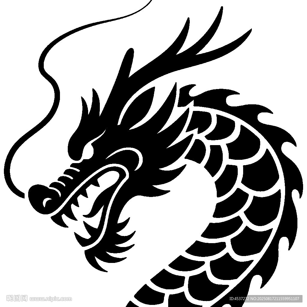 中式黑龙图案
