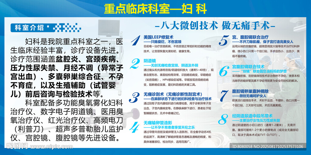 医院妇科科室介绍形象画