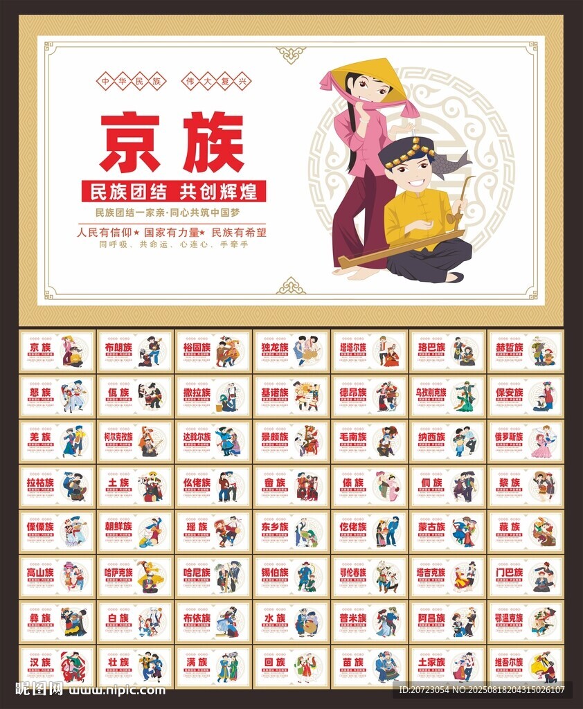 五十六个民族文化墙