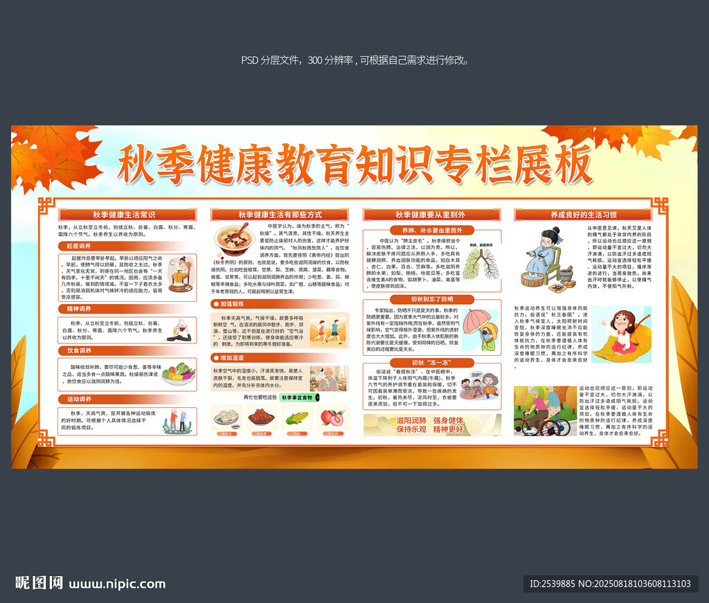 秋季健康教育宣传栏