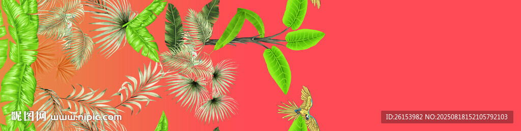 橙色底单边定位花