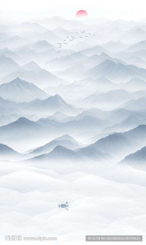 玄关水墨山水画