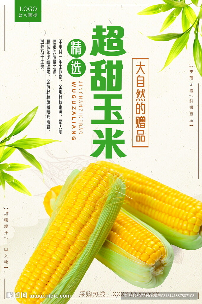 超甜玉米新鲜海报