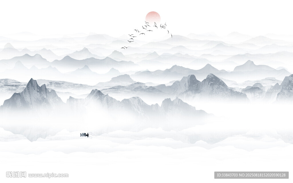 意境水墨山水画