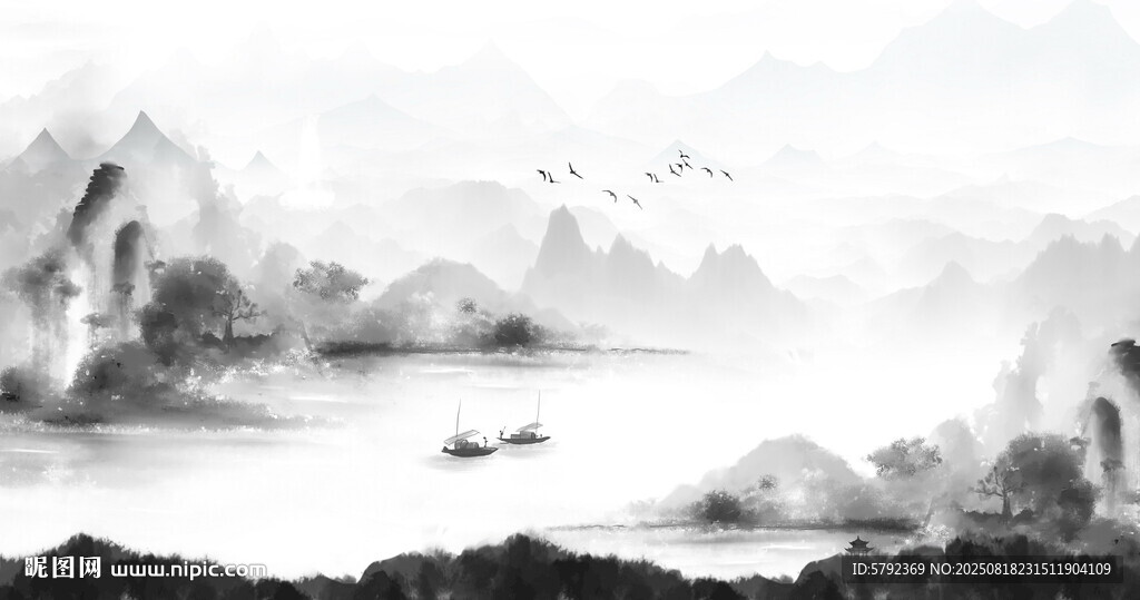 水墨山水图