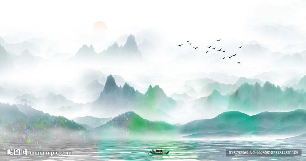 意境水墨国画山水