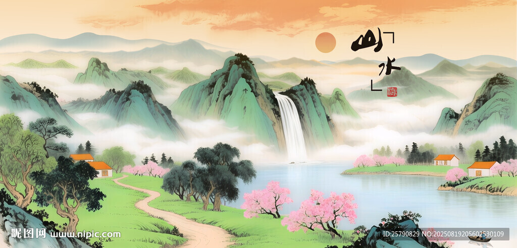 山水国画风景图