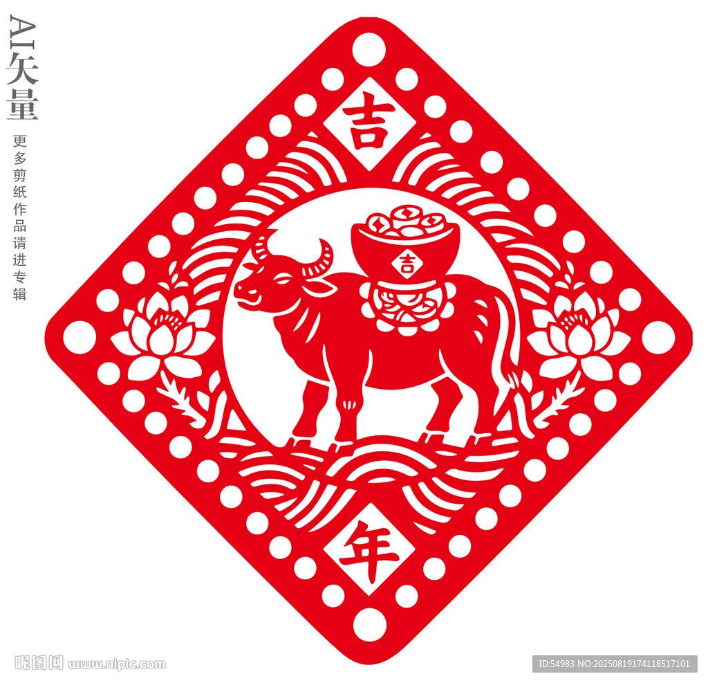 牛年剪纸窗花
