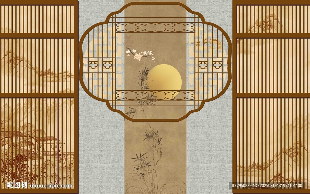 中式古典窗棂雅致景致