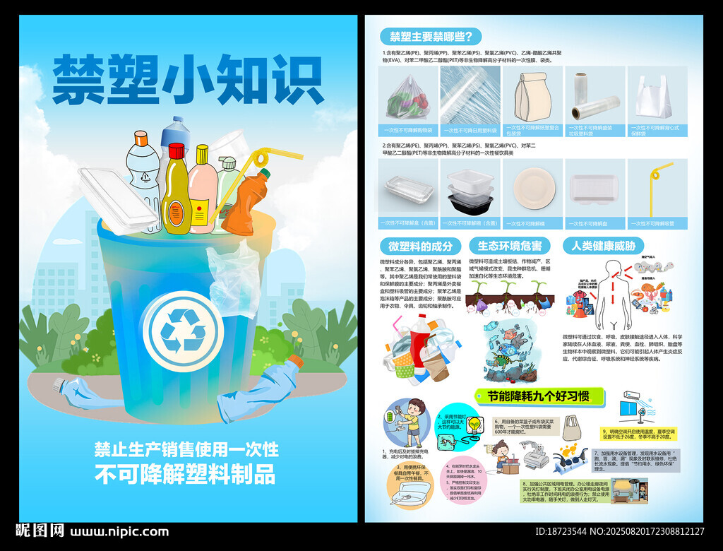 禁塑小知识海报