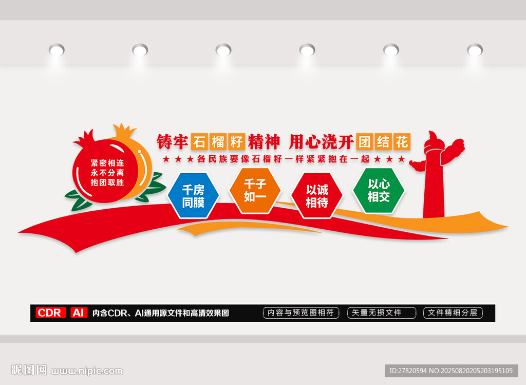 石榴籽精神民族团结文化墙