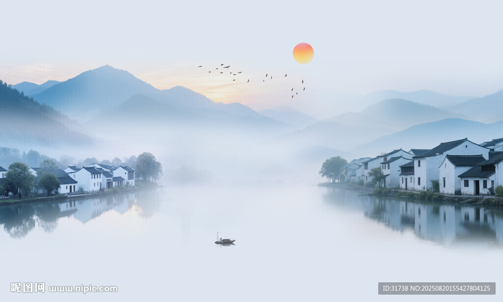 意境水墨山水画