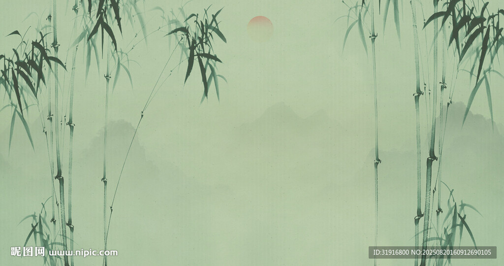 国画水墨竹子