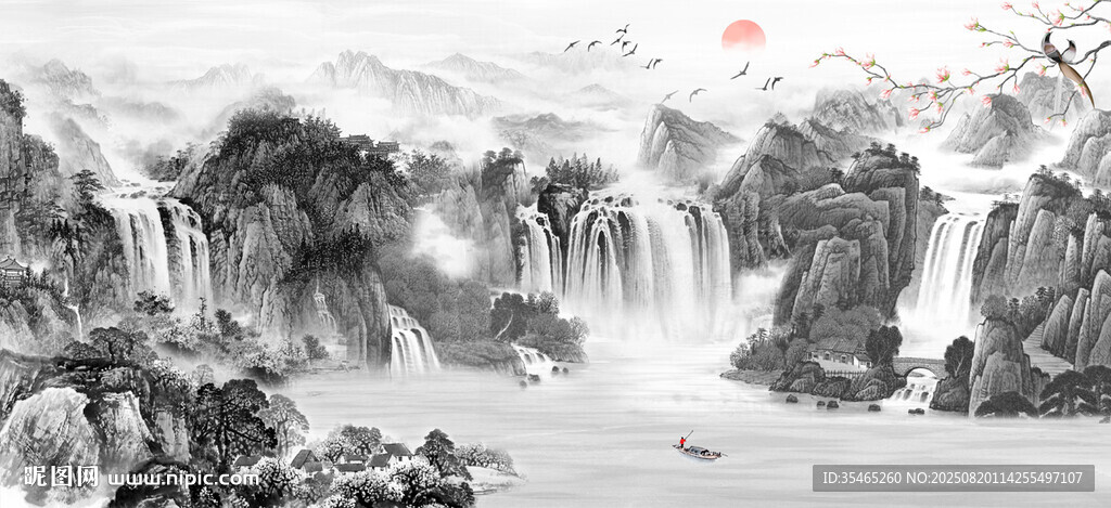水墨意境山水画