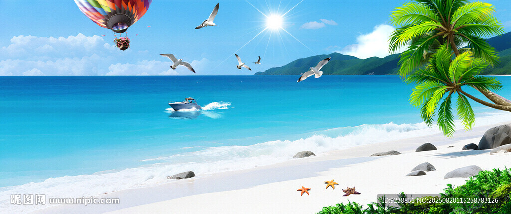 海滩风景画