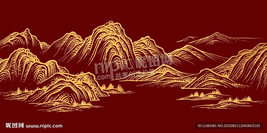 矢量山水装饰背景