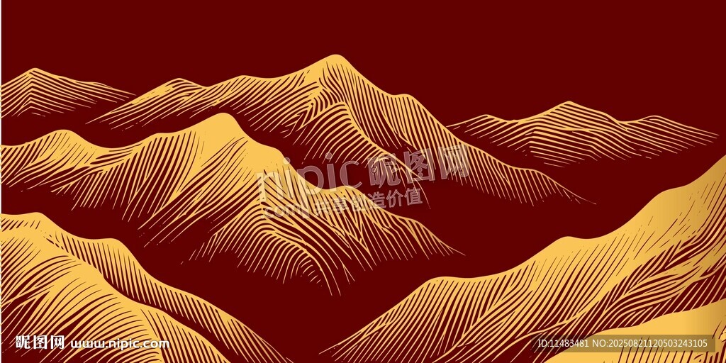 线描山川山脉背景