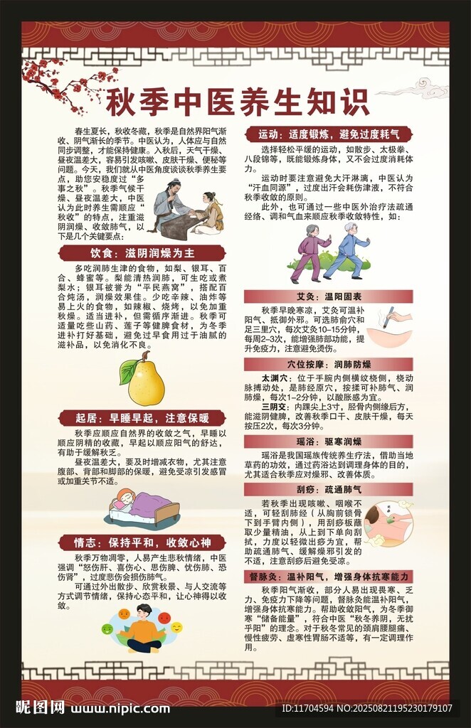 中医秋季养生知识海报