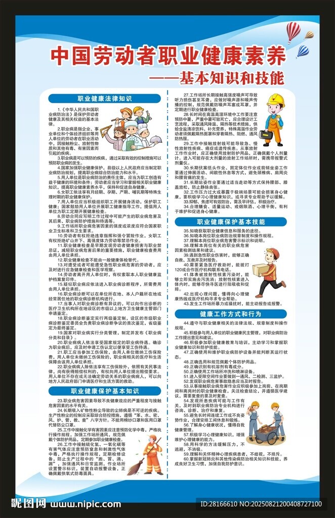 职业健康素养60条海报