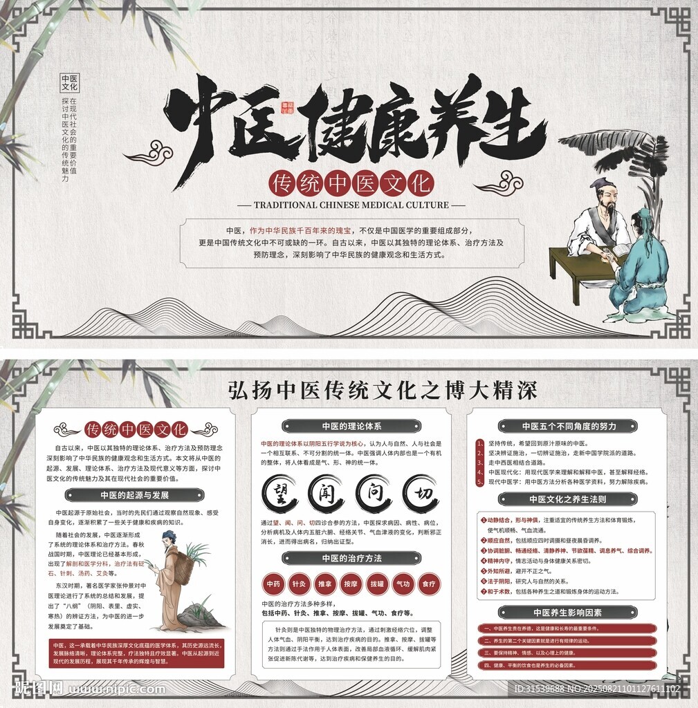 中国风宣传中医传统文化宣传展板