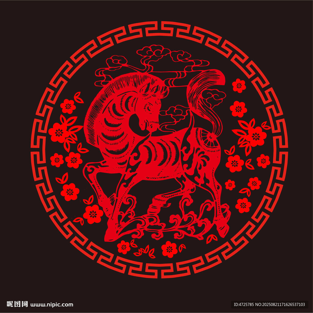 马年剪纸