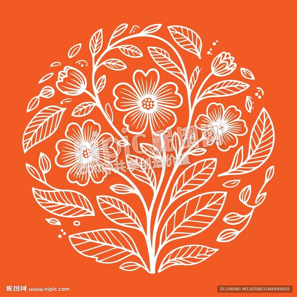 手绘花卉花纹贴纸