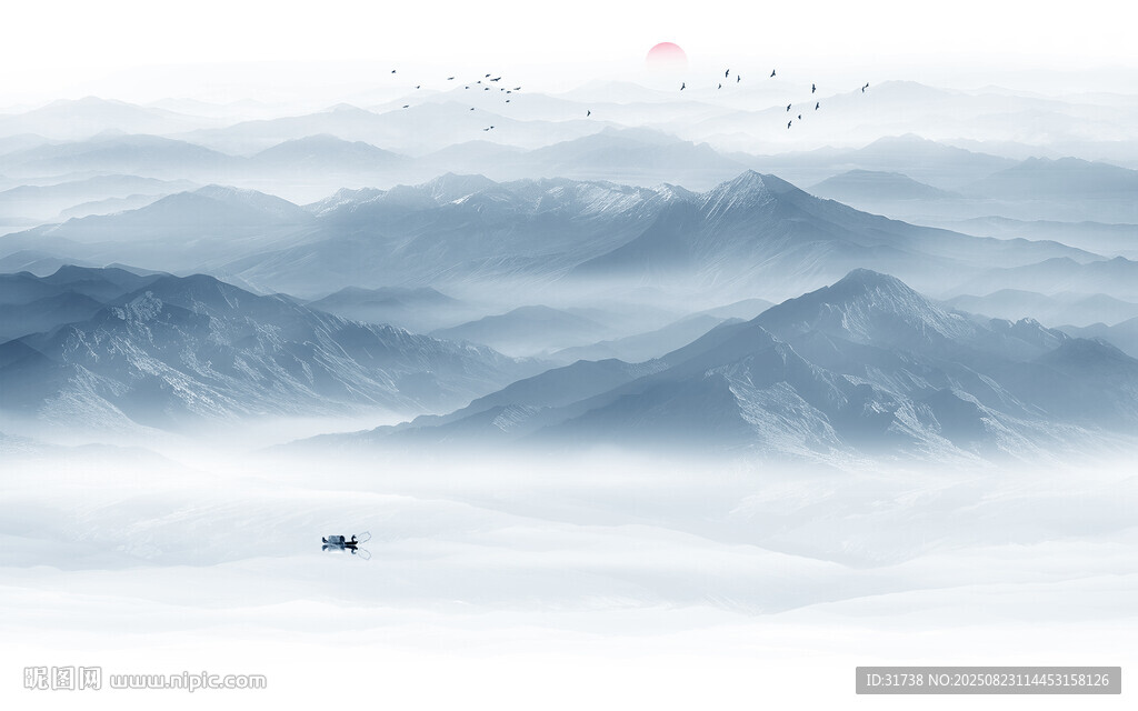 意境水墨山水画