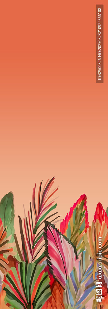 多彩植物图案背景