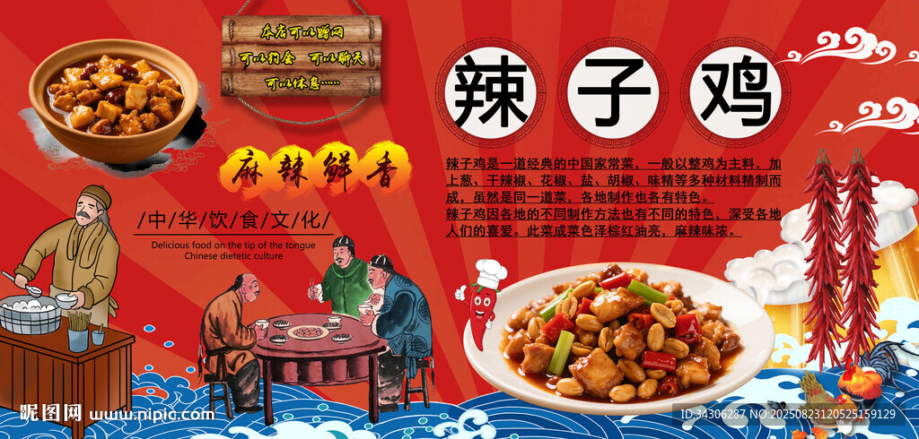 辣子鸡背景墙