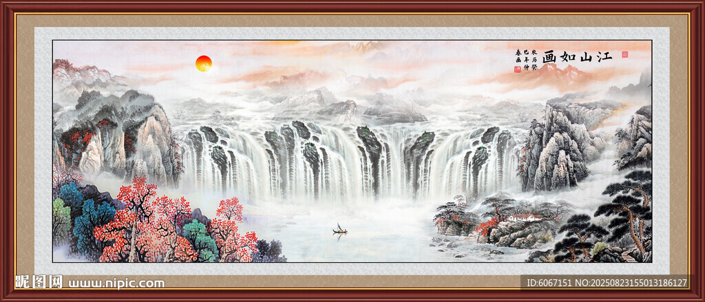 源远流长国画山水装饰画