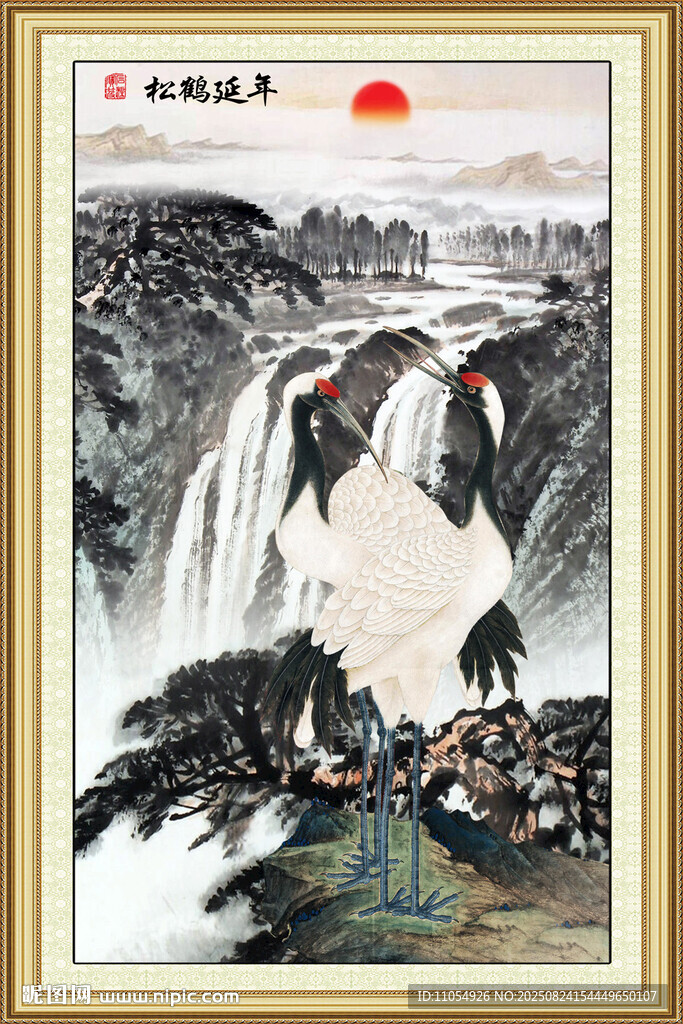国画仙鹤