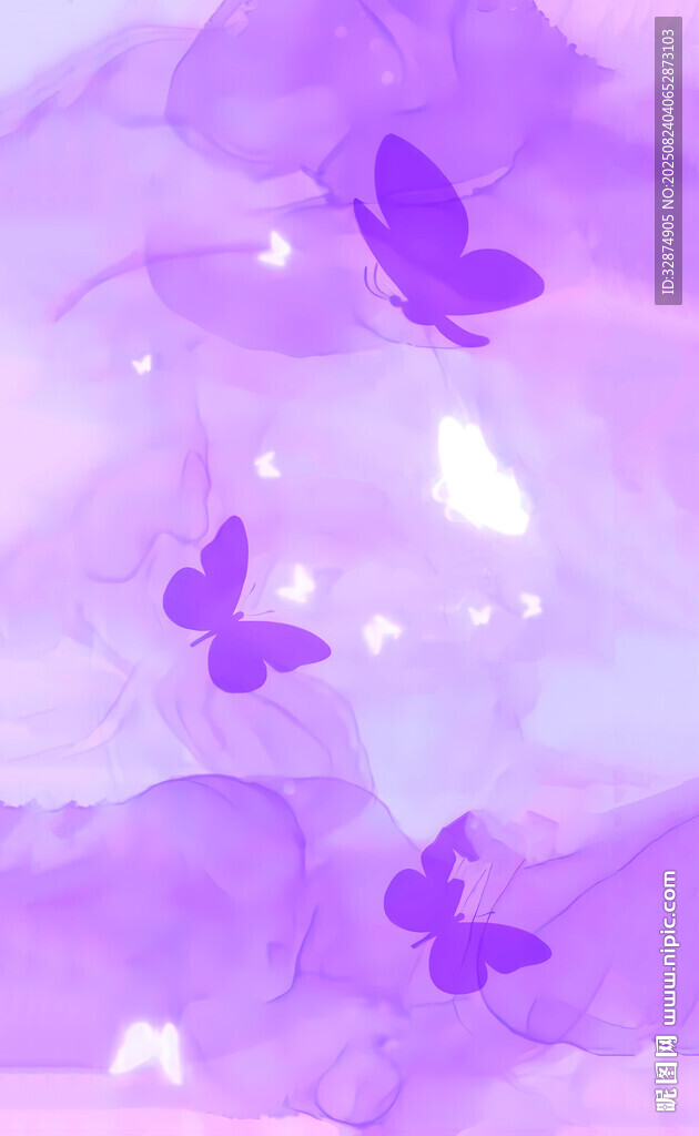 梦幻紫色蝴蝶背景图