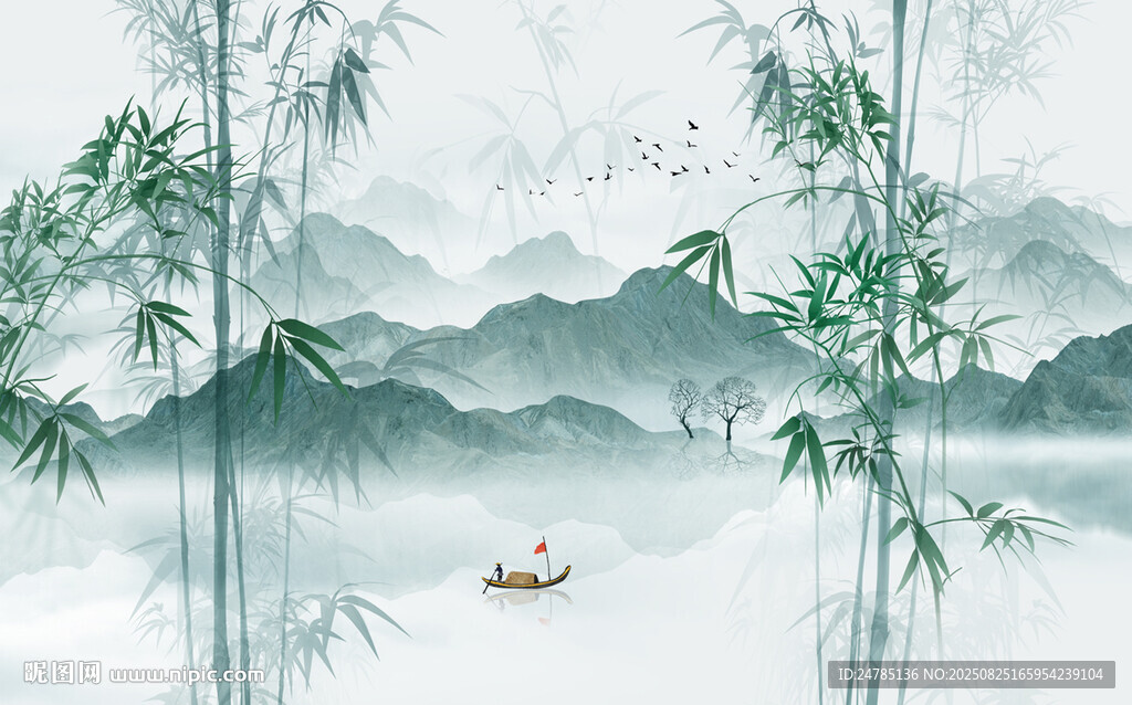 水墨竹子背景
