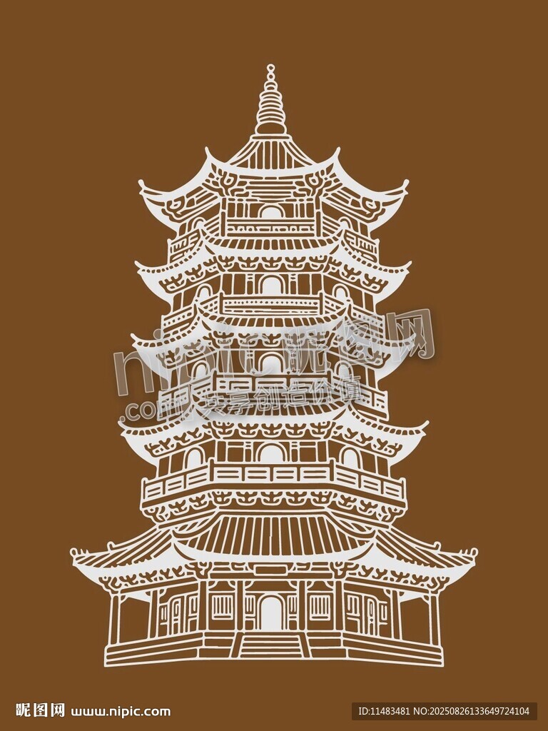中式古塔矢量图