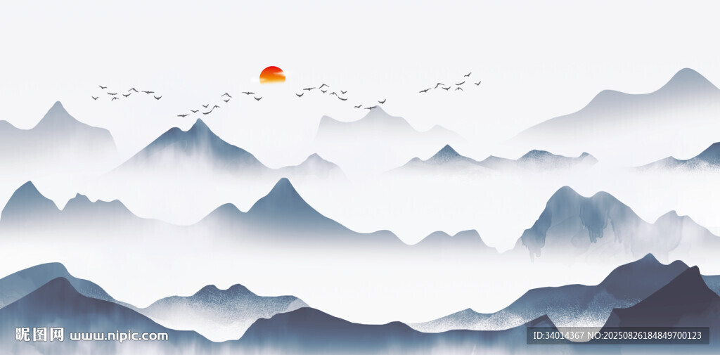 水墨画山水