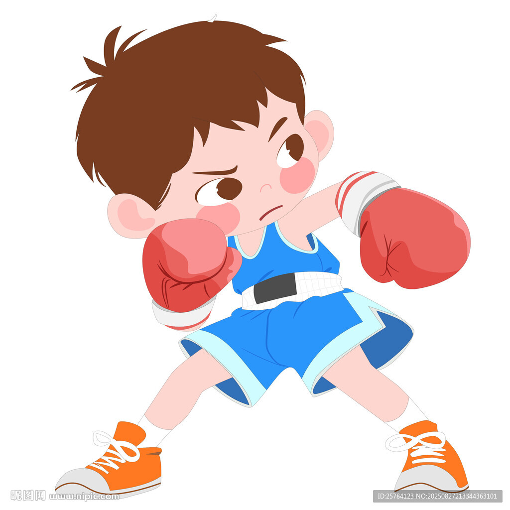 开学季体育课拳击比赛打拳男孩