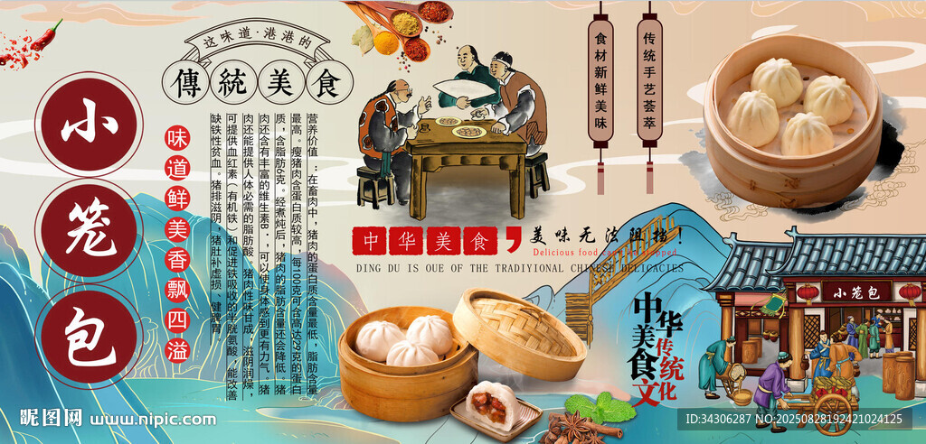 小笼包背景墙
