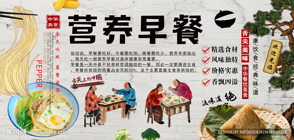营养早餐背景墙