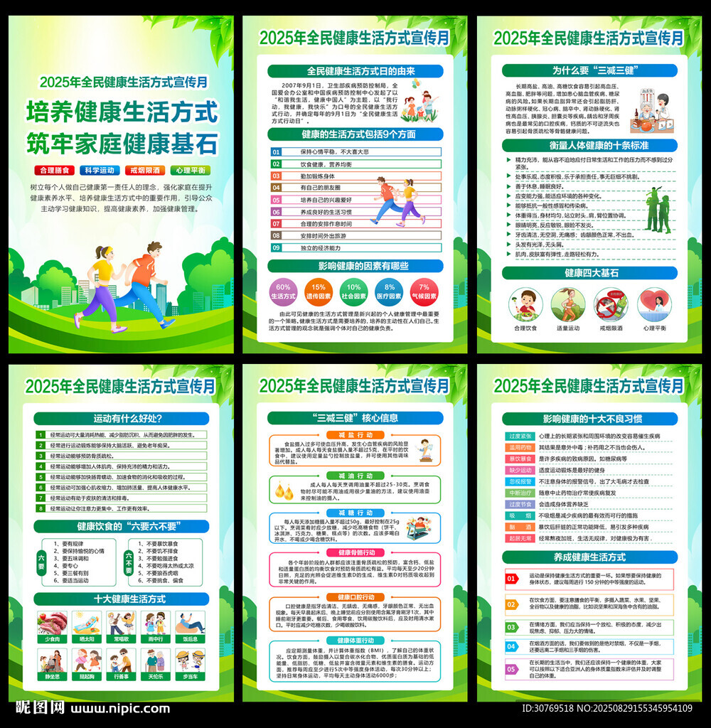 全民健康生活方式宣传月海报