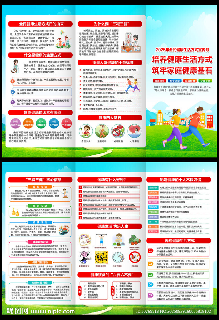 全民健康生活方式宣传月三折页