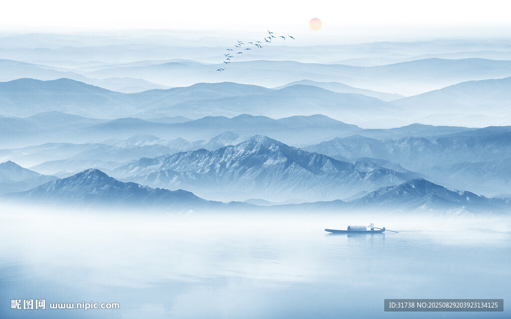 新中式意境水墨山水画