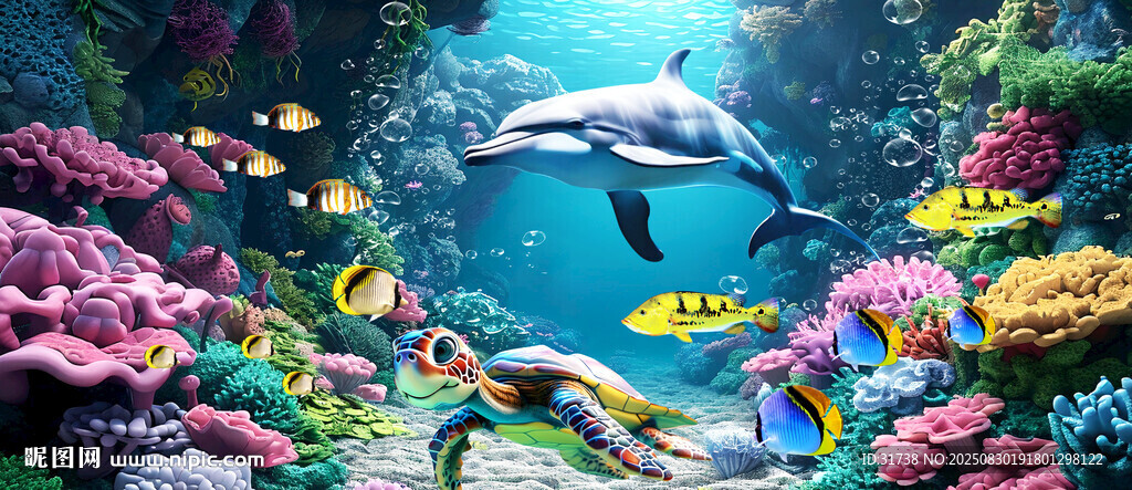 蓝色海底世界背景