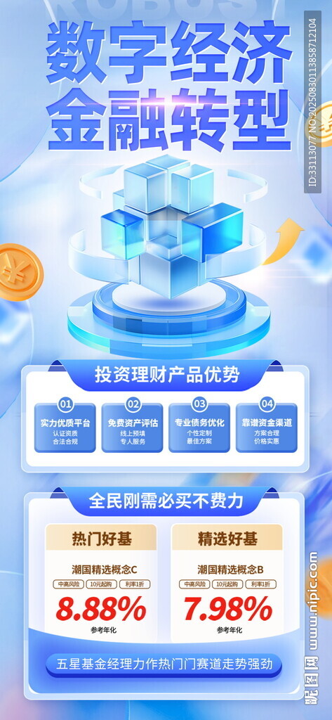 数字经济金融转型海报