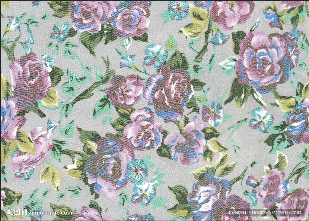 花卉图案布料纹理