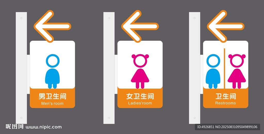 学校洗手间门牌