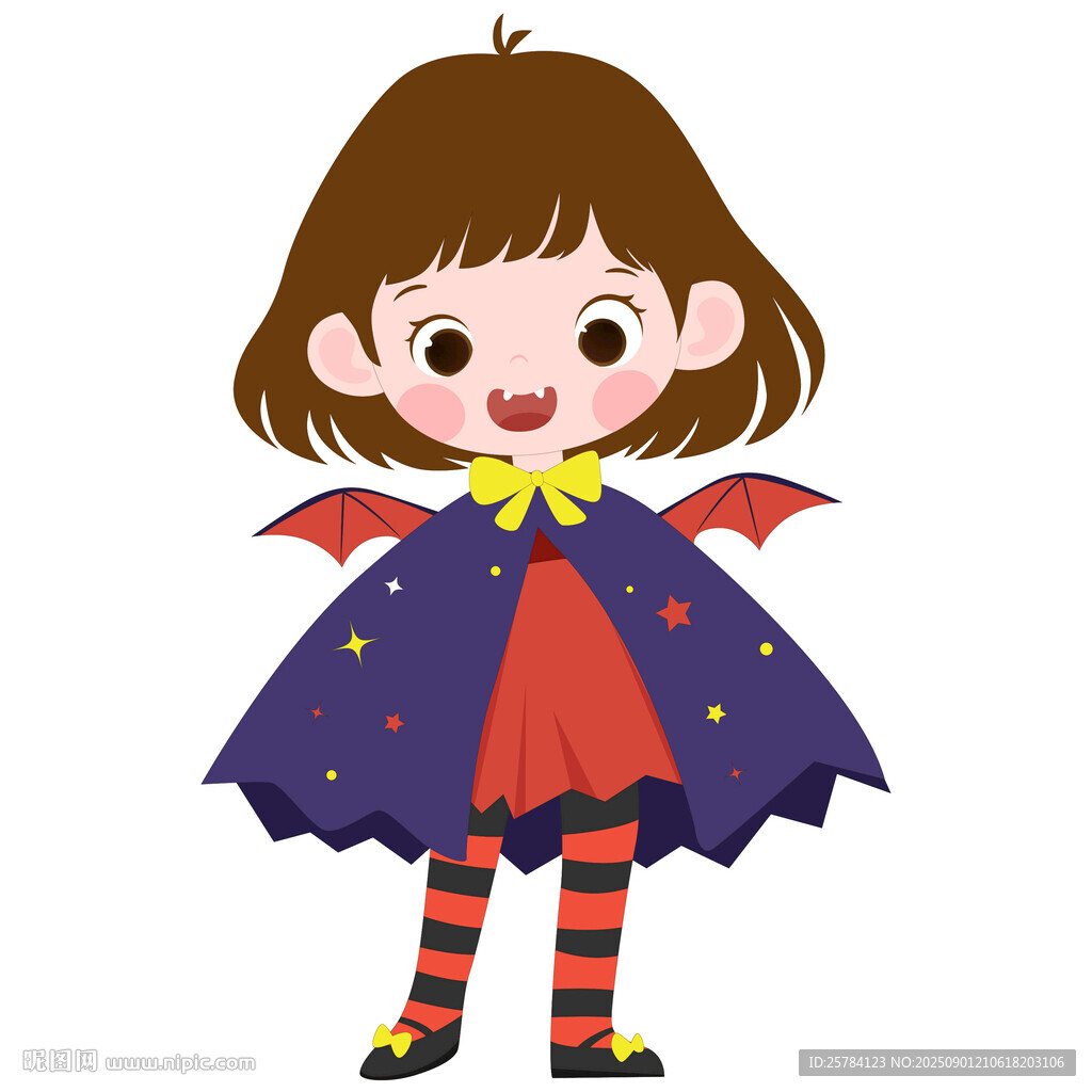 万圣节穿吸血鬼服装拿南瓜灯女孩