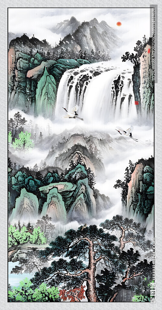 玄关画流水生财